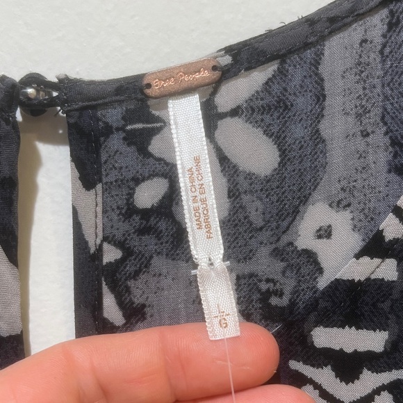 NEW Free People First Kiss Maxi Dress Size Large Gray Shark Combo Boho - Picture 5 of 11